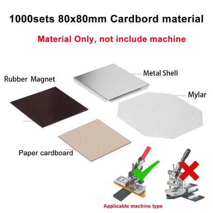 50-80mm DIY Fridge Magnet Maker Machine Rectangular 100Pc Magnet Materials Supply Paper Cutter Photo Refrigerator Sticker Making