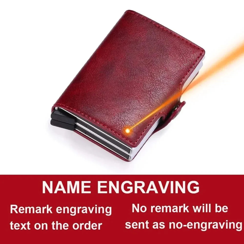 Anti Rfid Blocking Men Wallets with Custom Name Carbon Fiber Mini Wallet Large Capacity Card Holders Small Money Bag Male Purses