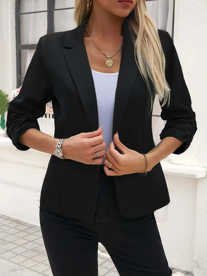 New Office Lady Suits Jacket Tops Formal Women's Seven Quarter Sleeved Suit Coats Casual Black Workwear Blazer Femme Clothing