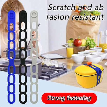 3Pcs Stretchable Silicone Lid Straps Leak-Proof Splash-Proof Lid Fixing Band Reusable Crock Pot Lid Elastic Dishes