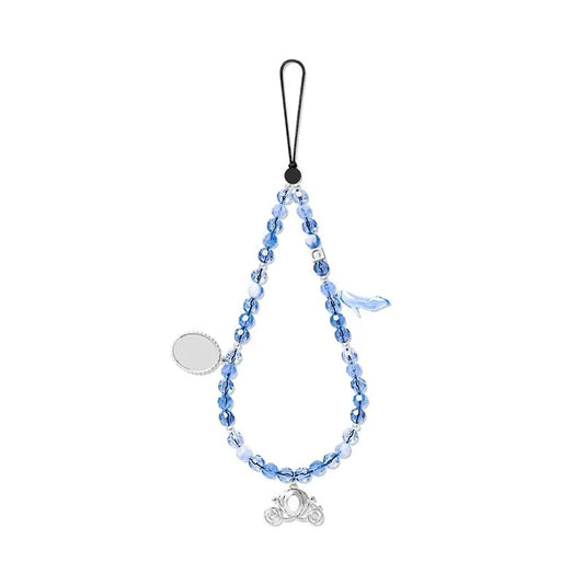 Blue High Heels Beads Phone Straps Short Lanyard Phone Hanging Chain