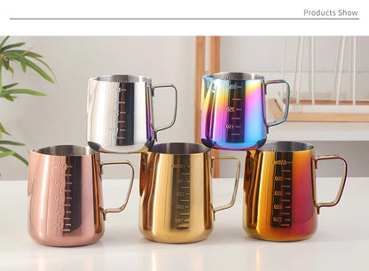 350ML/550ML Colorful Coffee Latte Milk Frothing Jug Milk Frother Pitcher Stainless Steel Jug Espresso Barista Pitcher Milk Pot