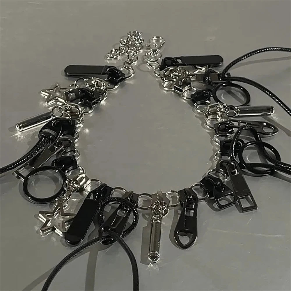 Stylish Zipper Necklaces Punk Men's And Women's Jewelry Accessories Unisex Jewelry Accessories Party Neck Accessories