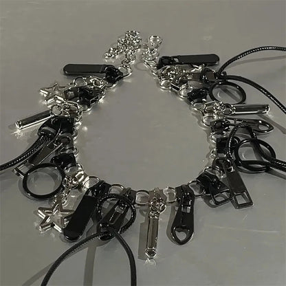 Stylish Zipper Necklaces Punk Men's And Women's Jewelry Accessories Unisex Jewelry Accessories Party Neck Accessories