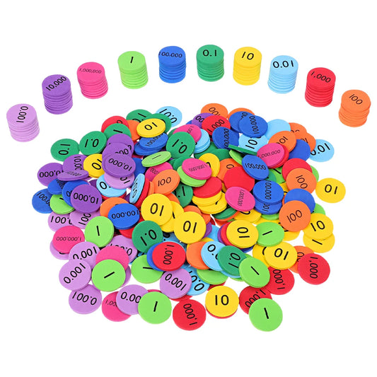 3 Set EVA Number Discs Math Manipulative Place Value Disks Educational Equipment Supplies Teaching Aids Decimal Chart Learning