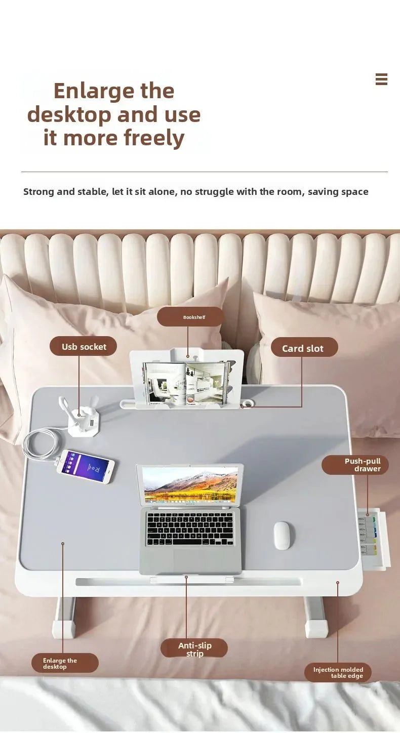 Bed Dormitory Student Writing Bed Desk Laptop Office Small Table Board Foldable Lift