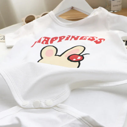 Family Cute Matching T Shirts Parent-child Rabbit Clothes Funny Dad Mom and Son Daughter Cotton Tees Tops Baby Newborn Bodysuit