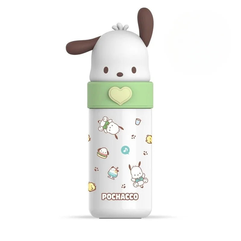 Sanrio Hello Kitty 350ml Stainless Steel Thermos Kawaii Kuromi Cinnamoroll Melody Kids Vacuum Flask Water Bottle Tumbler