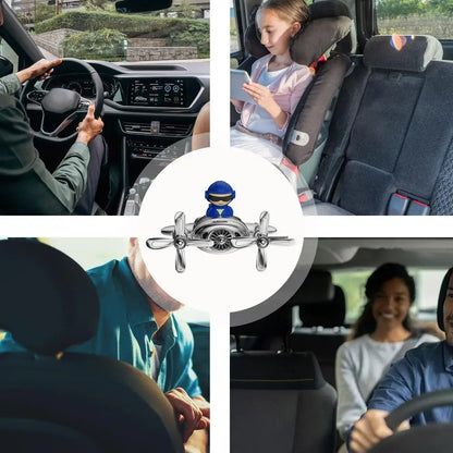 Car Air Freshener Odor Eliminator SUV Vent Clip Rotating Perfume Diffuser Pilot Shape Design Lasting Long Car Fragrance Diffuser