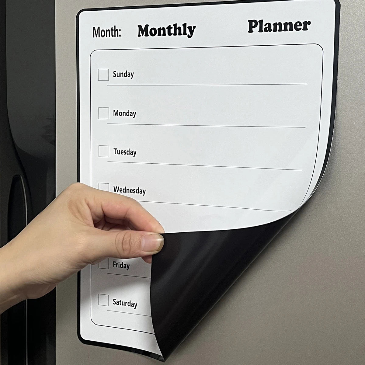 A refrigerator magnet ,monthly and weekly planner, magnetic calendar sticker, soft magnetic note sticker, message board