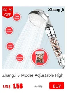High Pressure Water Saving Rainfall Shower Head Bathroom Accessories ABS Chrome Holder Showerhead  Bathroom Accessories