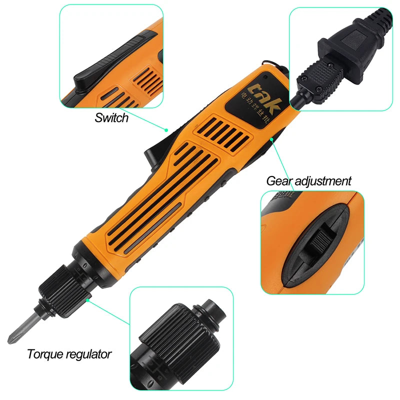 New Industrial Electric Screwdriver Adjustable Torque Electrical Powerful Impact Hand Drill Multifunctional Tools Drill Driver