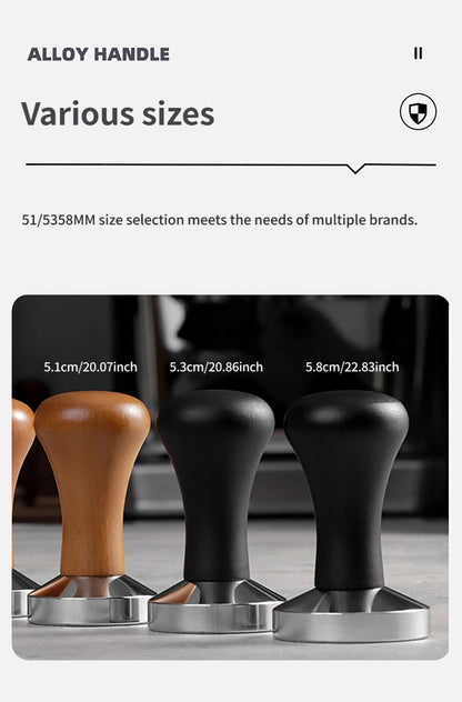 Coffee Barista Espresso Flat Tamper Base, Press Mat, Dosing Ring, Coffee Basket, Portafilter Holder, 58mm, 53mm, 51mm