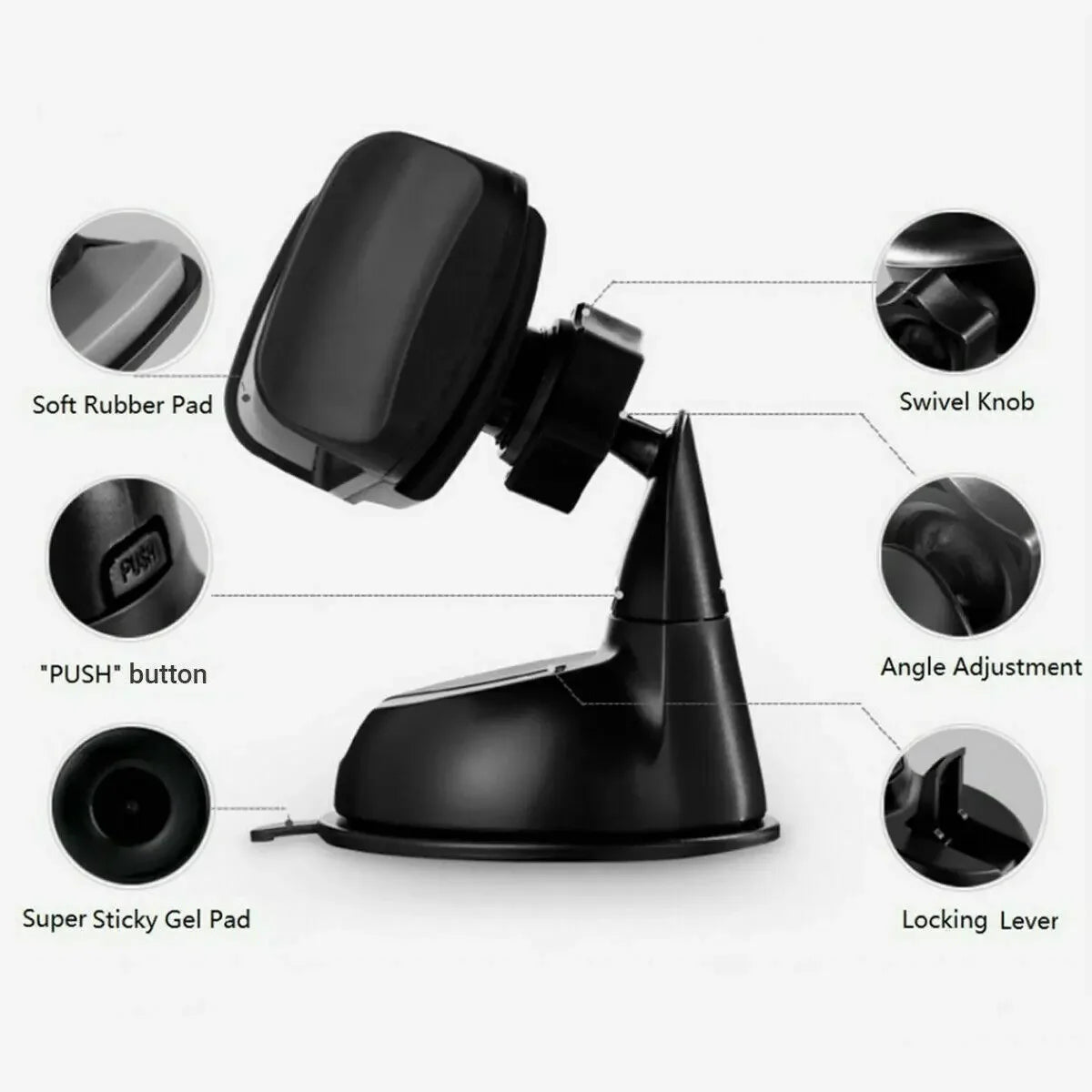 Phone Holder for Car 360° Widest View Flexible Long Arm Universal Handsfree Dashboard Suction Type Windshield Holder Phone Mount
