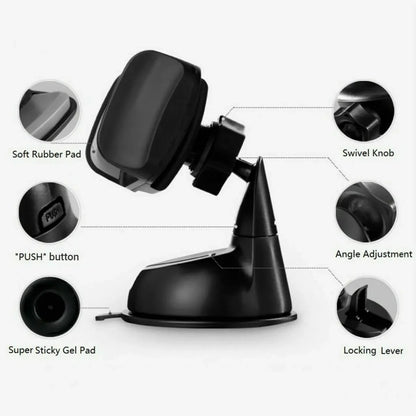 Phone Holder for Car 360° Widest View Flexible Long Arm Universal Handsfree Dashboard Suction Type Windshield Holder Phone Mount