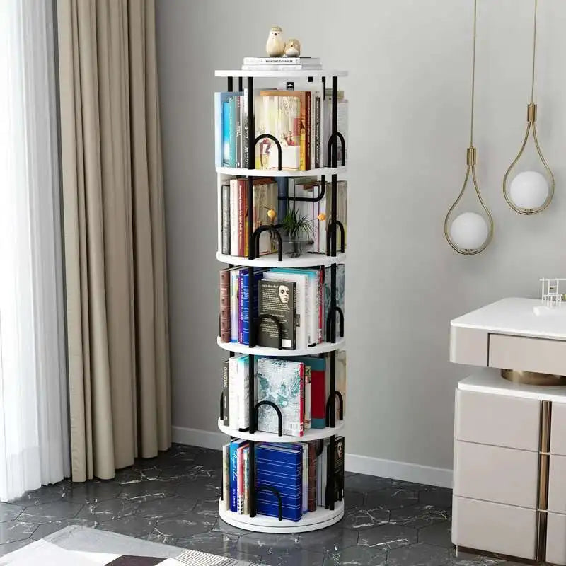 Modern Closet Bookcase Organizer Cabinet Display Rotating Bookcase Magazine Shelves Estante Para Livros Minimalist Furnitures