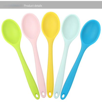Silicone Spoon Integrated Rice Spoon Multicolor Silica Gel Salad Spoon Cake Baking Spoon Kitchen Cooking Spoon Kitchen Tools