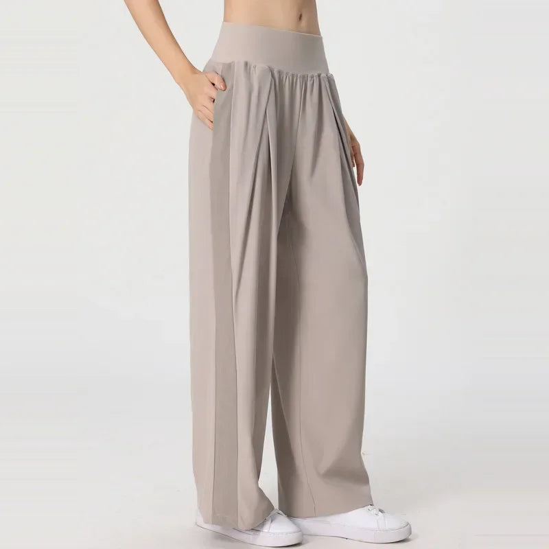 Yoga Pants Women's Loose Running Casual Pants Spring Summer Breathable Wide Leg Flare Outer Wear Sweatpants