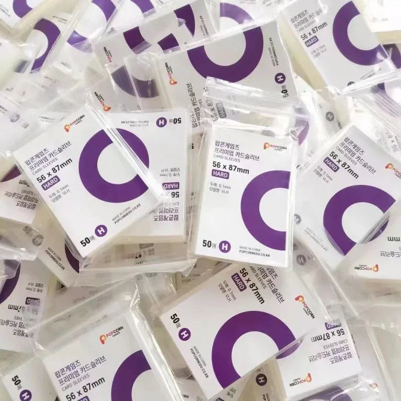 50pcs Card Sleeves Popcorn Card Film Card Set Card Set Transparent Hard Photo Card Holographic Protective Film Album Binder