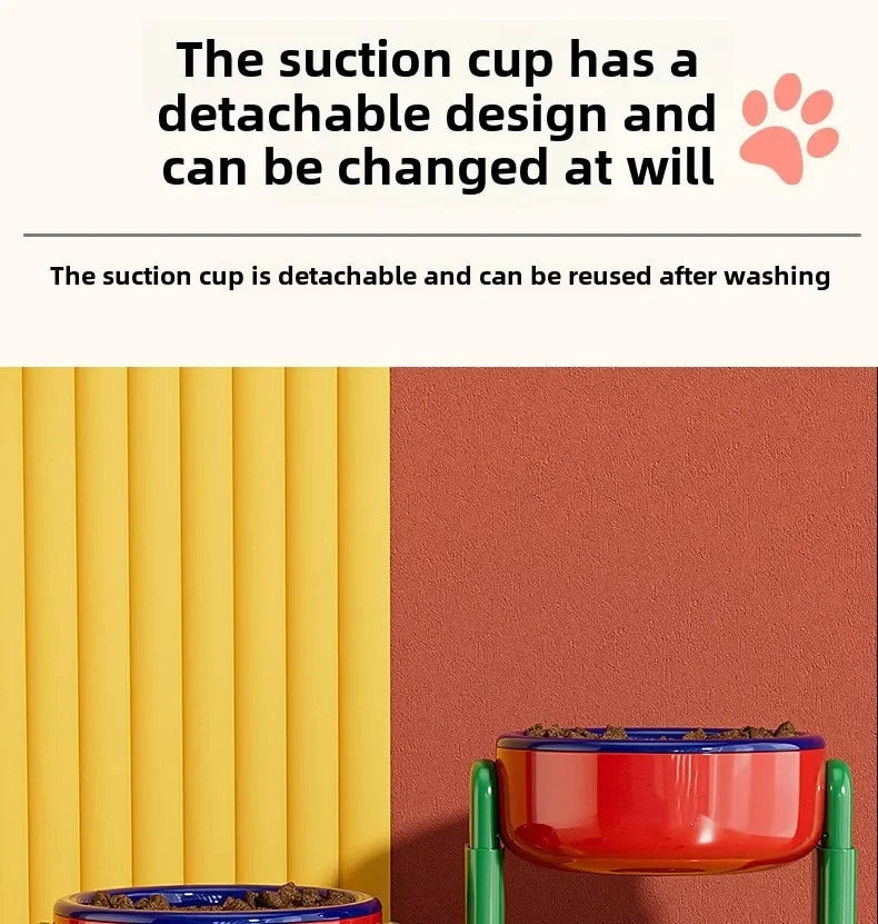 Pet Feeder Slow Feed Bowls Double Bowls Foldable with 3 Adjustable Height Suitable for Pets of Different Heights Water Feeding