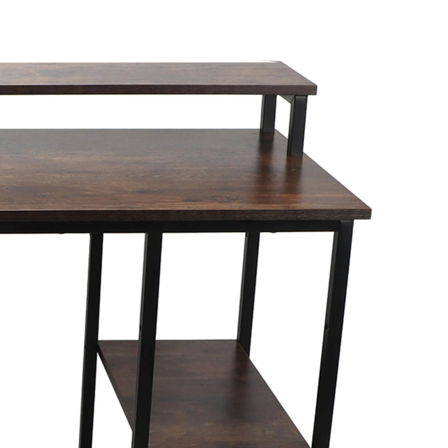 Home Office Computer Desk Industrial Computer Table Vintage Computer Desk with Raised Shelf for Home Office