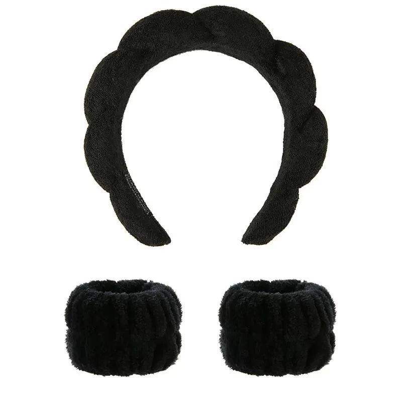 Spa Headband & Wristband for Face Wash 1 Set of skincare headband for face wash, facial mask and skincare