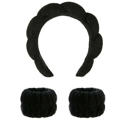 Spa Headband & Wristband for Face Wash 1 Set of skincare headband for face wash, facial mask and skincare