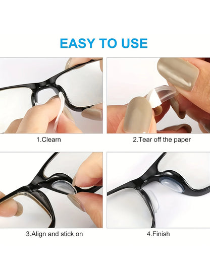 5pairs Eyeglasses Anti Slip Nose Pads Soft Silicone Adhesive Glasses Nose Pads for Plastic Frame Glasses Sunglasses(Black/White)