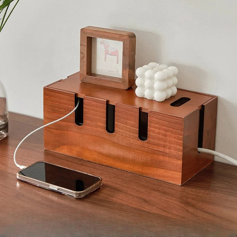 Router cable storage box Cable board socket Mobile phone charging arrangement storage box desktop power cable collection box