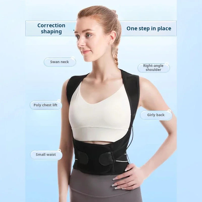 Adjustable Posture Corrector Brace for Women & Men, Upper Back Support, Gym Pilates Body Alignment, Unisex Spinal Straightener