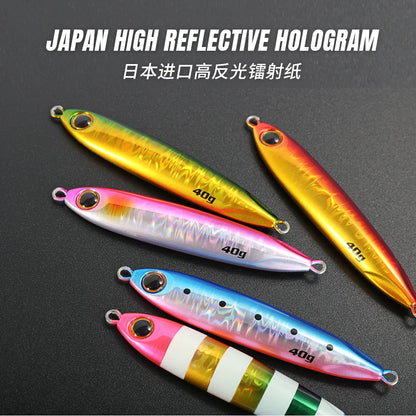 JIGGING PRO 40g 60g Slow Blatt Cast Slim Shore Jigging Lure Long Cast Metal Jig Fishing Bait