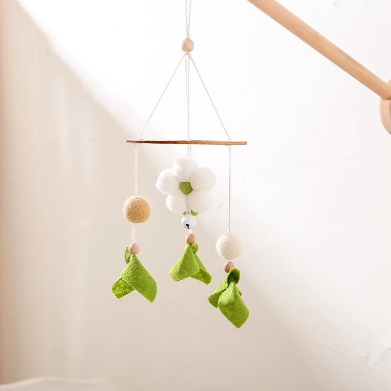 Baby Rattle Toys 0-12Months Newborn Wooden Crib Mobile Bee Toy Music Box Bed Bell Hanging Toy Holder Bracket Bed Bell Baby Gifts