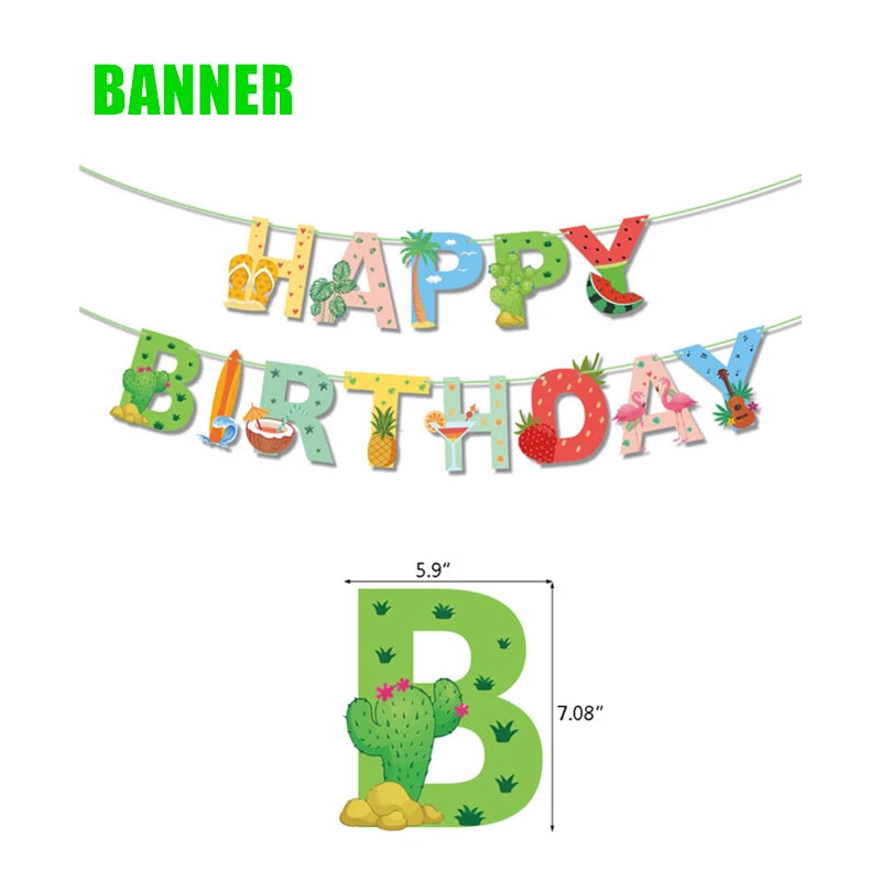 Hawaii Party Decorations Disposable Tableware Hawaii Summer Tropical Party Supplies Flamingo Aloha Birthday Party Decoration