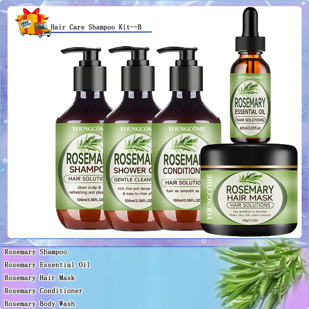 Rosemary Hair Essential Oil hair mask shampoos set Repair Hairs Damage Prevent Hair Loss Smooth Hairs Nourish Hair Care Oil 2025