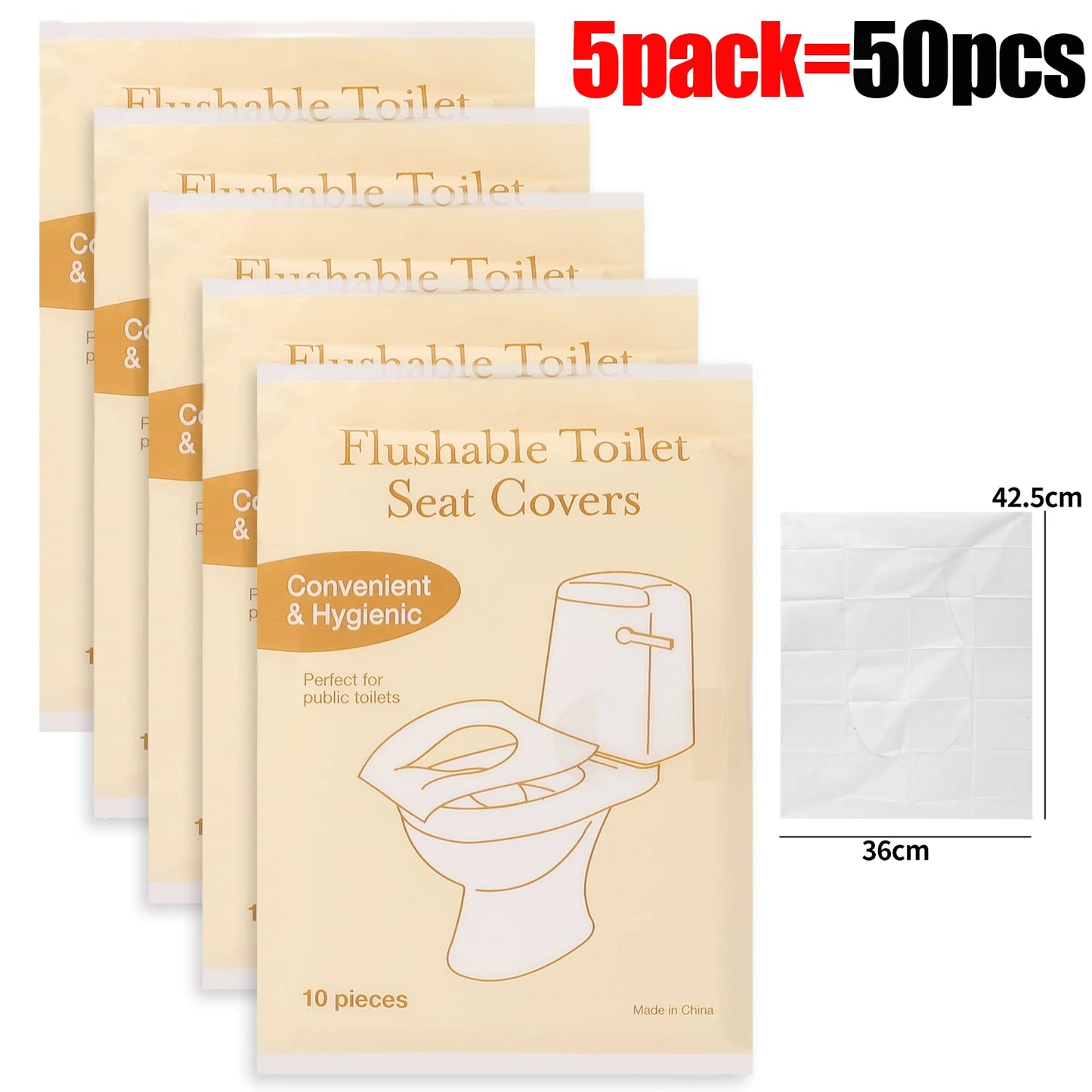 50/10pcs Disposable Toilet Seat Pads Portable Bathroom Toilet Pads Degradable Paper Portable Home Travel Camping Hotel Supplies
