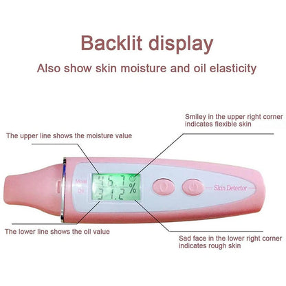 Bio Technology Sensor LCD Precise Detector Digital Skin Oil Moisture Tester for Face Care Lady Beauty Tool Women Spa Monitor