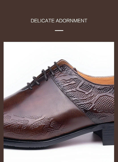 YAOLIDA Business Oxfords Shoes For Men Luxury Handmade Dress Wedding Office Side pretty Printing Preminum Formal Leather Shoe CN