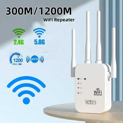 Xiaomi 1200Mbps Wifi Amplifier Dual band 2.4G 5G Repeater Network Expander Range Extender Signal Booster Wireless Wi-Fi Router