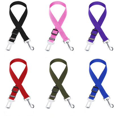 Pet Cat Dog Car Seat Belt Adjustable Safety Travel Clip Reflective Elastic Traction Rope French Bulldog Dog Accessories Supplies