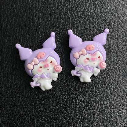100pcs Cartoon porker Sanrio diy resin accessories accessories handmade hairpins mobile phone cases headwear supplies
