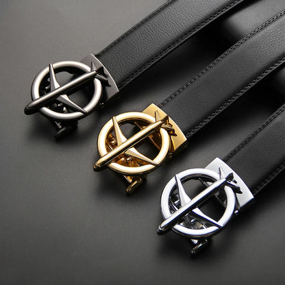 Airplane buckle belt, high-quality men's automatic belt, business belt, ratchet belt, men's belt