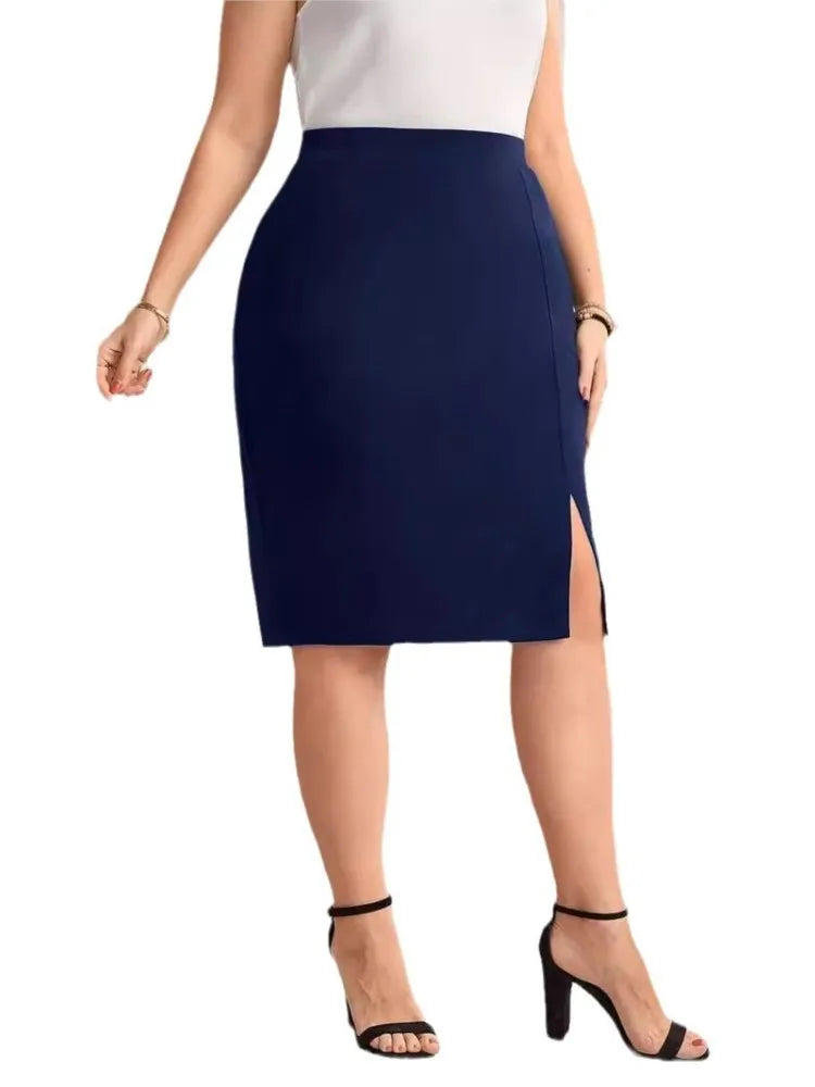 Plus Size Summer Mini Skirts Women Slim Bodycon Fashion Split Sexy Ladies Skirts High WaistWoman Skirts