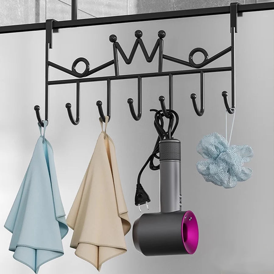 Hook Behind the Door, Punch-Free Door Rear Hanger, Door Storage Coat Hook, Entrance Door Bathroom Door Hook, Door Shelf, for Living Room, Kitchen and Bathroom