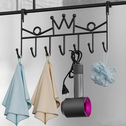 Hook Behind the Door, Punch-Free Door Rear Hanger, Door Storage Coat Hook, Entrance Door Bathroom Door Hook, Door Shelf, for Living Room, Kitchen and Bathroom