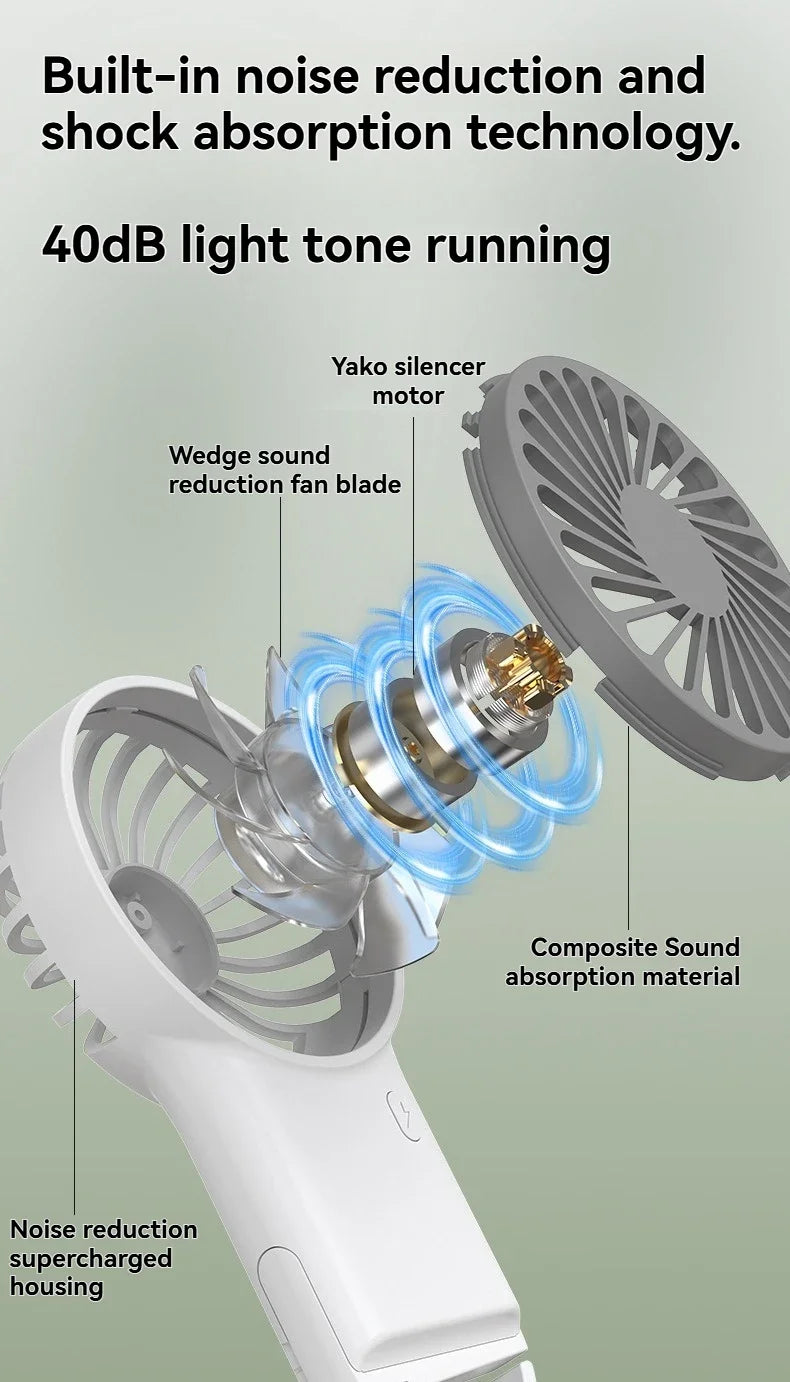 New Foldable Handheld Desktop USB Rechargeable Mini Fan Cartoon Design with Hook for Mountaineering Outdoor Home Office use