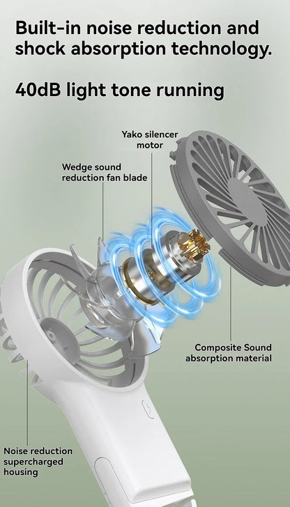 New Foldable Handheld Desktop USB Rechargeable Mini Fan Cartoon Design with Hook for Mountaineering Outdoor Home Office use