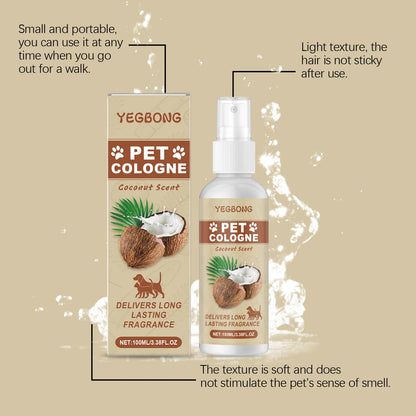 YEGBONG 100ml Coconut Scent Pet Odor Eliminator Spray Natural Formula Neutralize Urine Odors Freshen Indoor Air for Dogs Cats