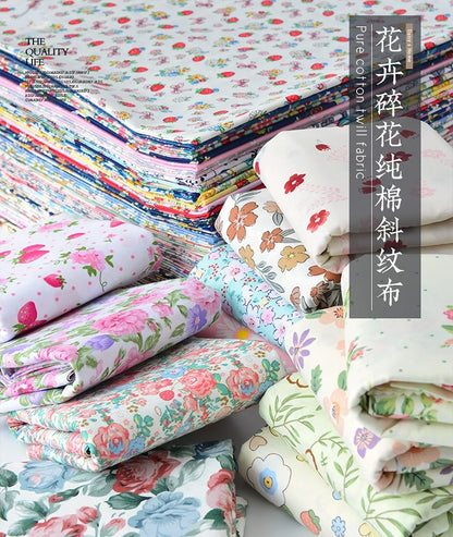Fabric cotton handmade diy bedding flowers garden flowers pure cotton printing fabric twill cotton fabric sewing