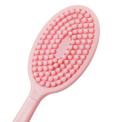 Bath Soft Back Brush Bath Shower Sponge Scrubbing Brush with Handle Exfoliating Scrub Skin Massager Exfoliating Bathroom Brush