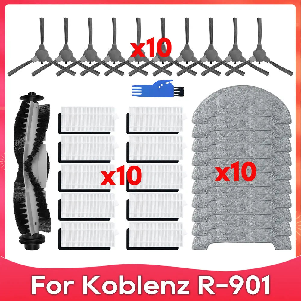 Fit For Koblenz R-901 Roller Side Brush Hepa Filter Mop Cloths Rag Robot Vacuums Accessories Replacement Spare Part